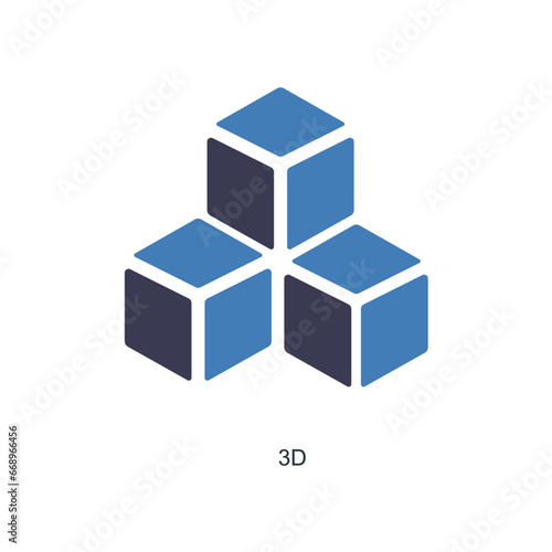 3 d and Big data icon concept