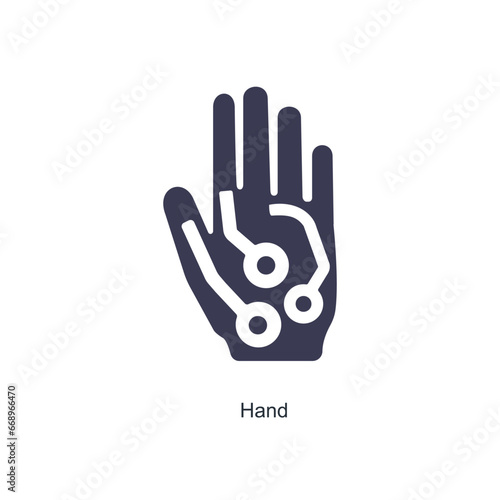 Prosthetic hand and Big data icon concept