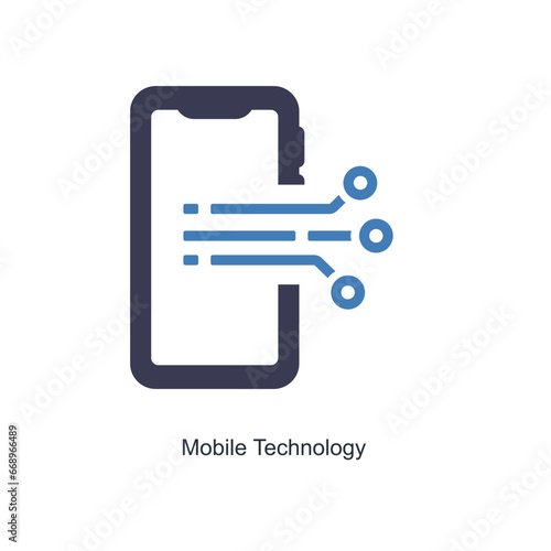 mobile technology and Big data icon concept