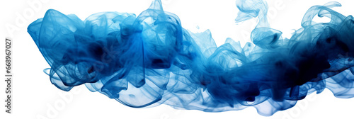 A blue smoke explosion border isolated on transparent background photo