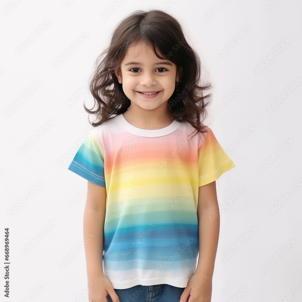 Cute indian little girl standing on white background. Cute indian little girl standing on white background.
