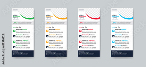 Modern creative corporate business dl flyer or rack card layout concept background flyer brochure cover template for grow up your business to the next level