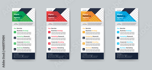 Modern creative corporate business dl flyer or rack card layout concept background flyer brochure cover template for grow up your business to the next level