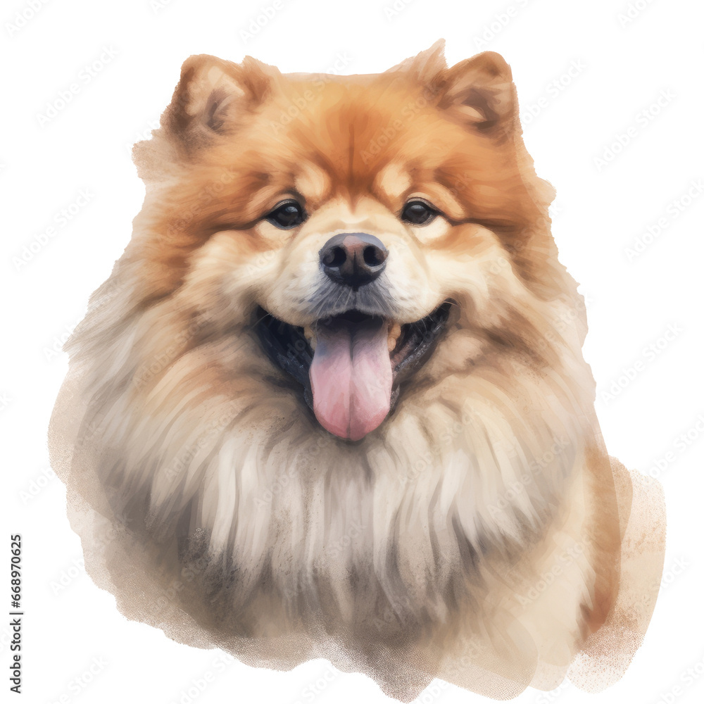 fat cute dog portrait isolated on white background generative ai fat cute dog portrait isolated on white background generative ai
