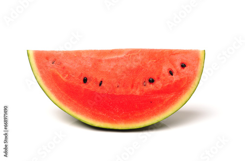 watermelon and slice isolated on white