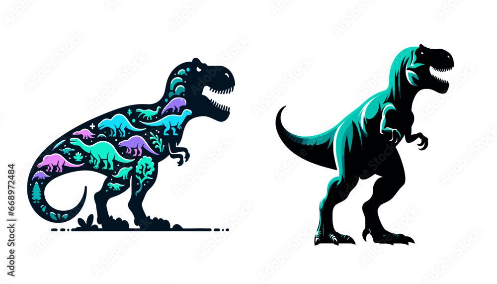 tyrannosaurus dinosaur silhouette vector illustration dino artwork tyrannosaurus dinosaur silhouette vector illustration dino artwork