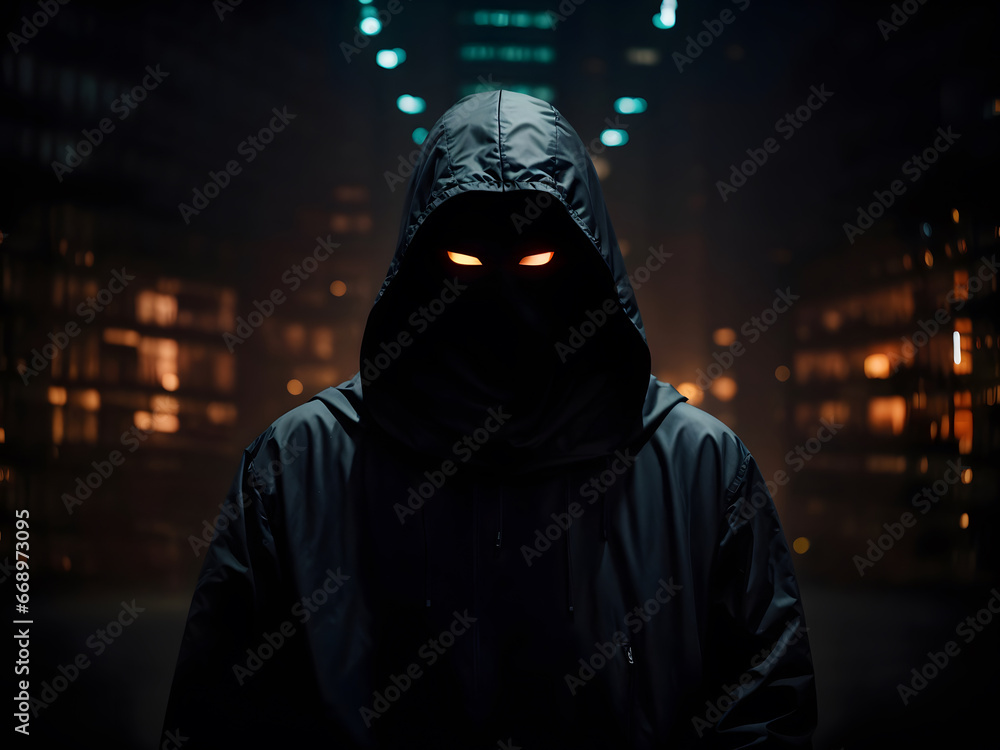 A hacker giving a sense of digital insecurity A hacker giving a sense of digital insecurity