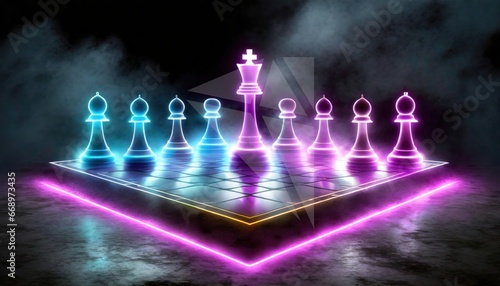 neon chess board