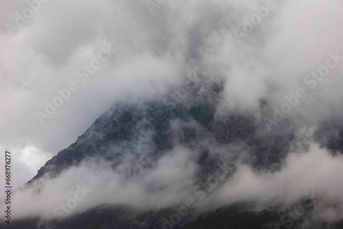 rain clouds over the mountain. Mountain landscape. Turkey. © zhukovvvlad