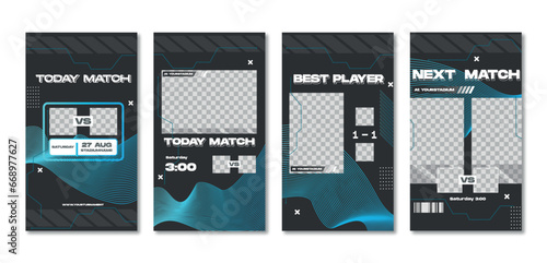 Sport story post template , Football Match day , Full time , Next match Best player