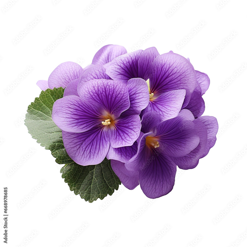 African Violet isolated on transparent background