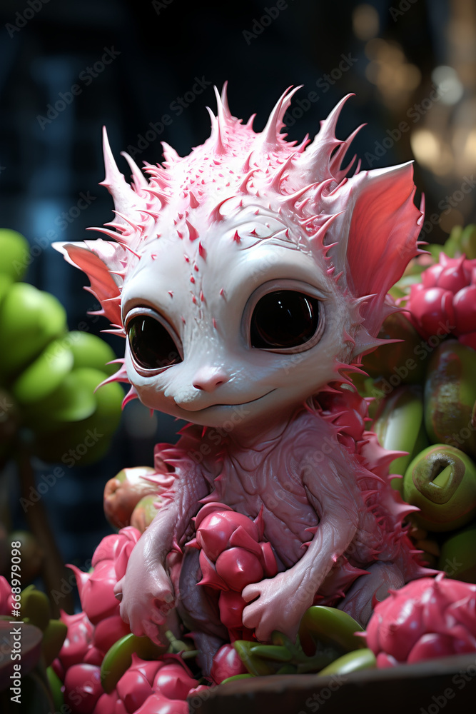 Cute Alien Kid with Pitaya DNA | Weird Animal | UFO | Dragon Fruit