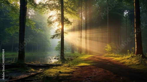 sunrise in the forest © faiz