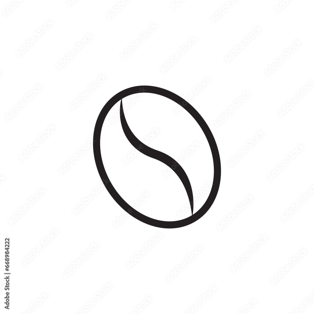 striped coffee bean icon vector striped coffee bean icon vector