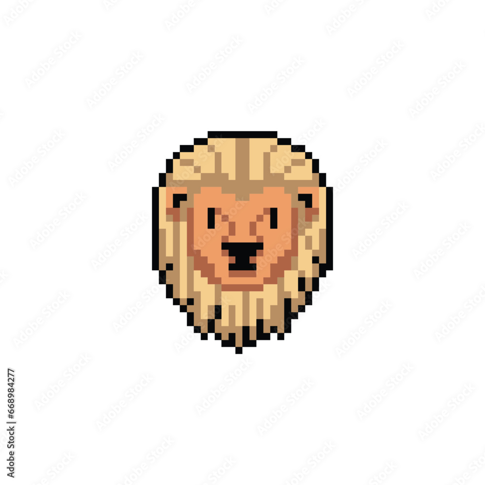 Fototapeta premium this is Animal Head icon in pixel art with simple color and white background ,this item good for presentations,stickers, icons, t shirt design,game asset,logo and your project.