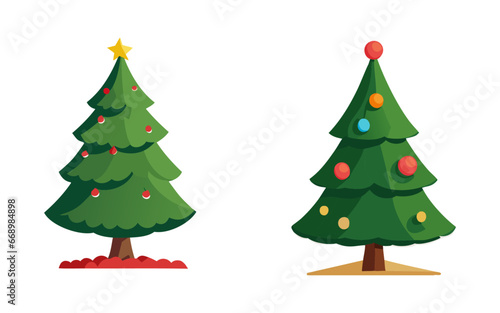 Set of christmas trees
