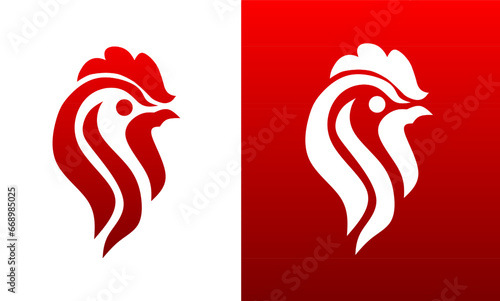 graphic vector illustration of red rooster symbol logo template