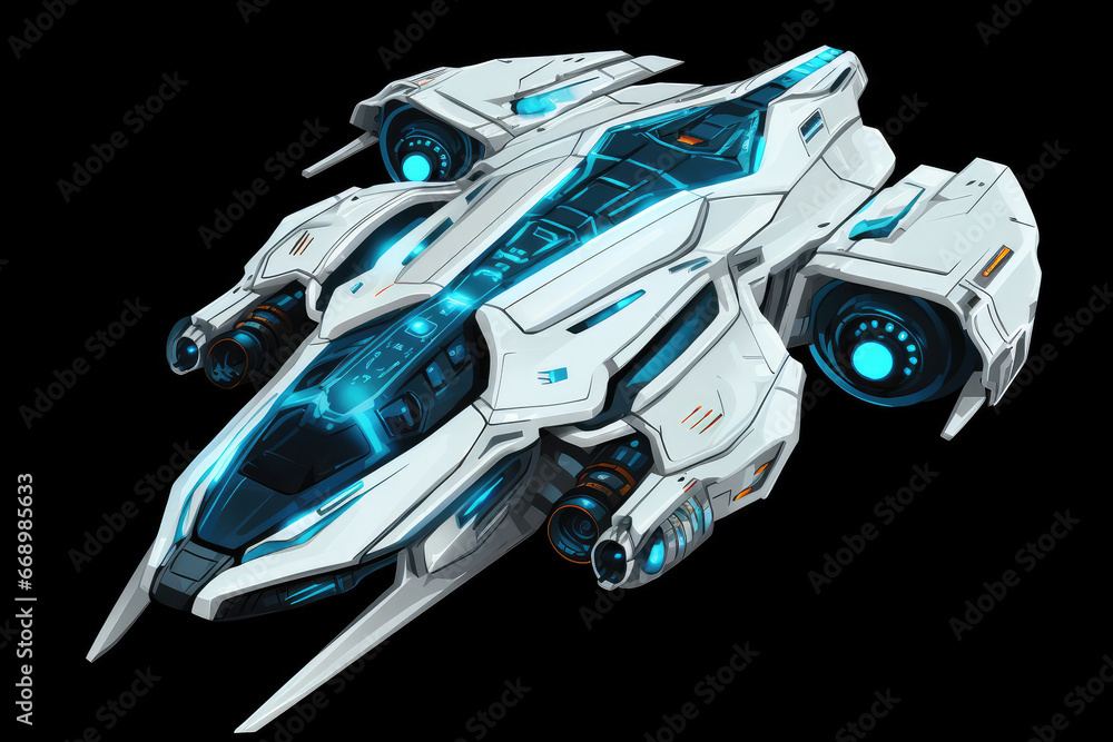 Beyond the Stars, Futuristic Spaceship Glides Gracefully in the Infinite Expanse of Space Beyond the Stars, Futuristic Spaceship Glides Gracefully in the Infinite Expanse of Space
