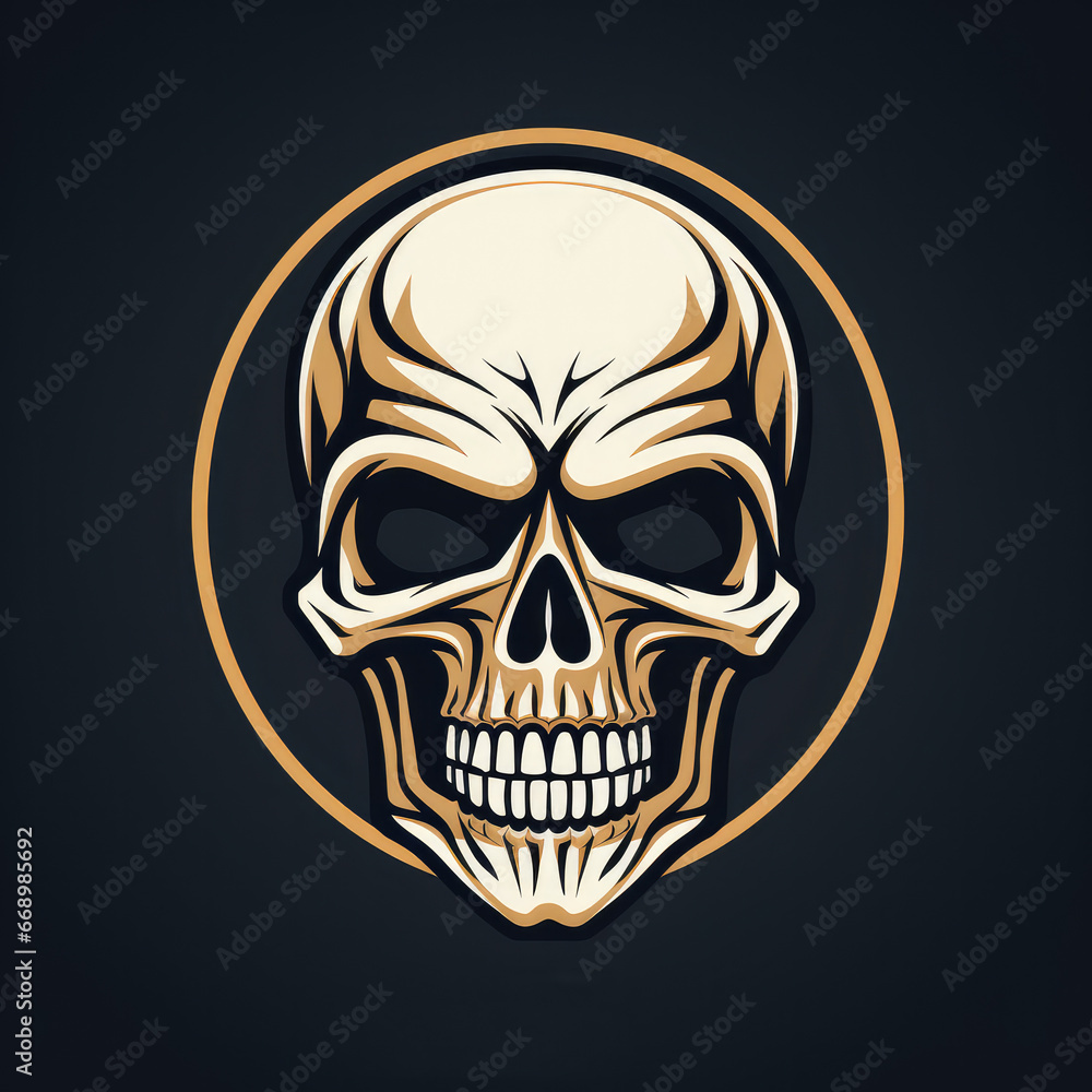 Modern Logo Design, Skull Illustration with Artistic Flair