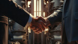 Sealing the Future: Firm Handshake Solidifying a Strategic Alliance in the Gas Power Industry, Setting the Course for Energetic Progress.