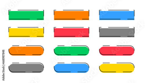 set of colorful web button element icon design