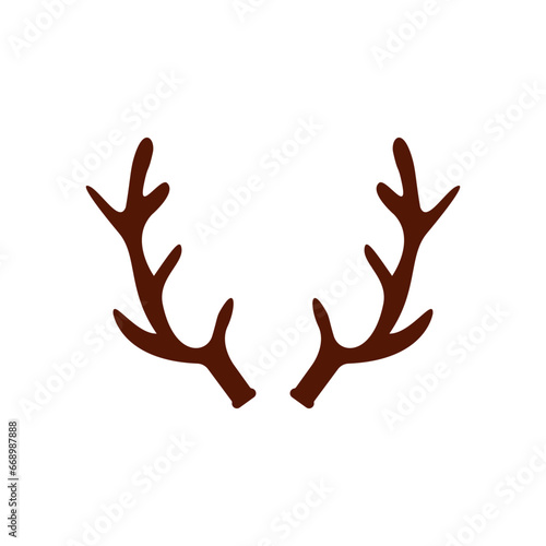Reindeer antlers icon on white background.