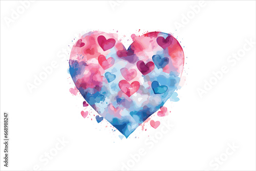 Watercolor love shape vector design 