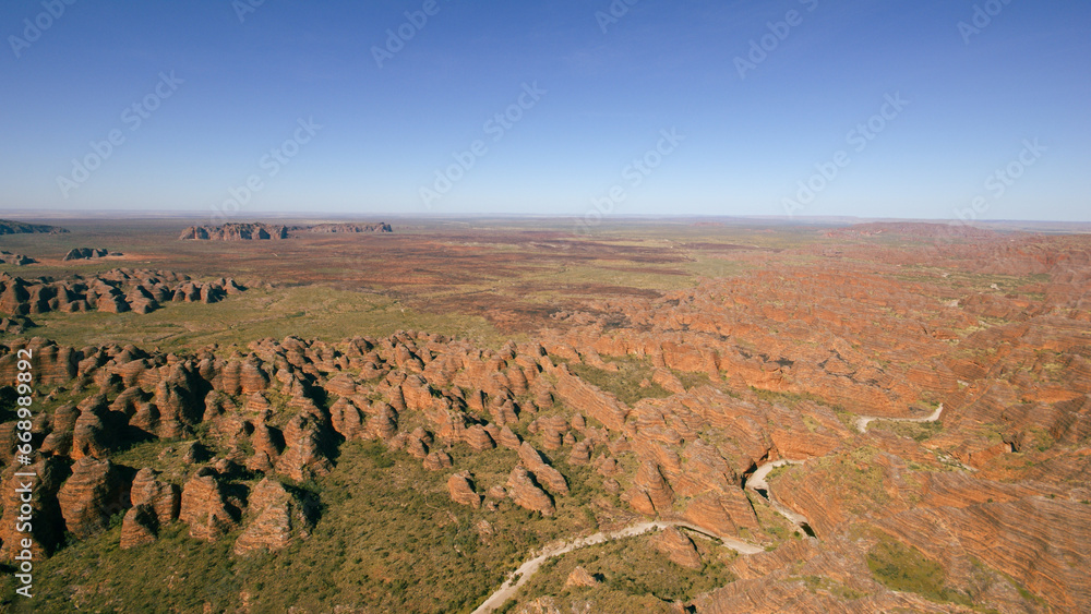 Φωτογραφία Aerial view of the famous beehive domes of the Bungle Bungle ranges (Purnululu),
