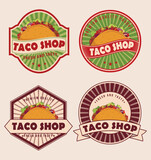 Taco shop fresh and tasty, taco bar logo, reference logo for your business.
