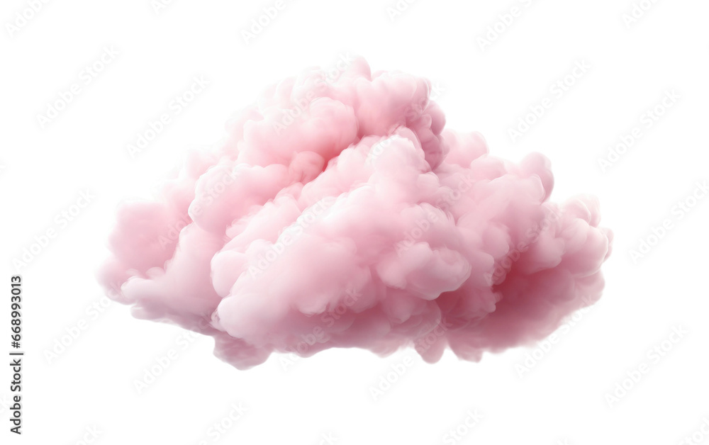 Beautiful Light Pink Cloud Isolated on Transparent Background PNG.