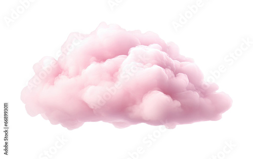 Stunning Light Pink Cloud Isolated on Transparent Background PNG. photo