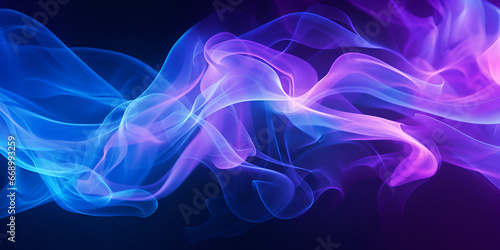 Blue and purple smoke background Smoke wallpaper background for desktop Purple and blue cloud smoke on black isolated background Ai Generative  