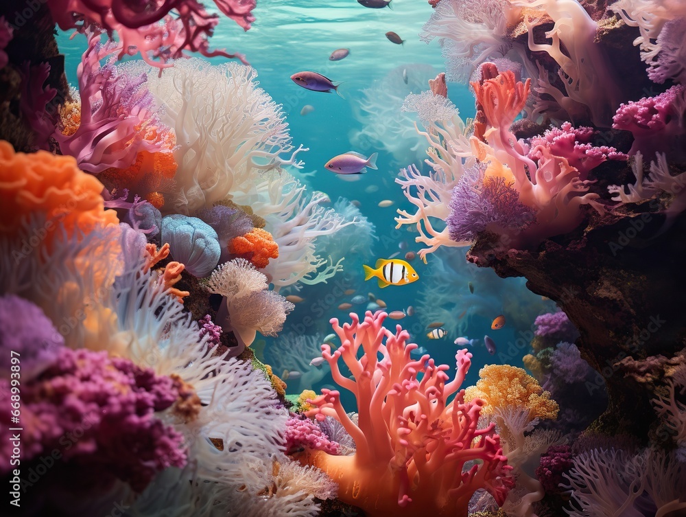 Naklejka premium coral reef in aquarium