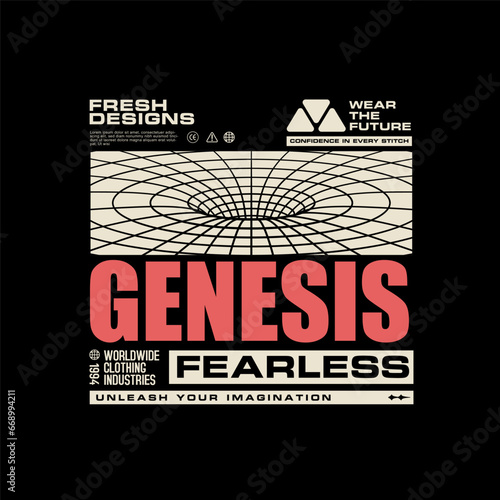 Graphic tee genesis urban streetwear concept vector design templates