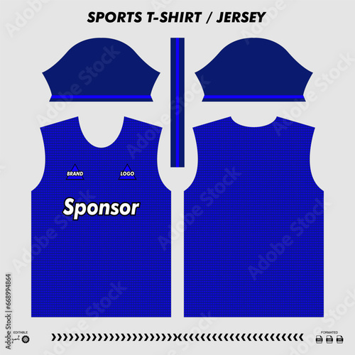 Vector t-shirt sport design, sublimation jersey, mockup cutting