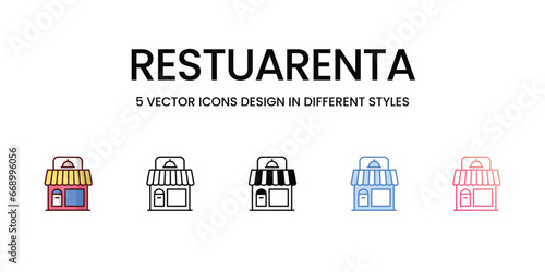 Restuarenta icon. Suitable for Web Page, Mobile App, UI, UX and GUI design.