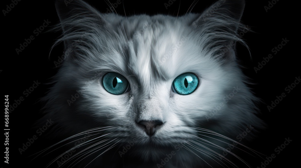 Minimalistic Superb Clean Image of a Cat with One Eye AI Generated Minimalistic Superb Clean Image of a Cat with One Eye AI Generated
