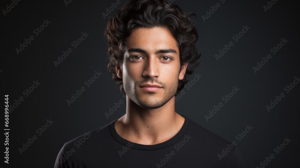 Obraz premium Minimalistic Superb Clean Image of a Young South Asian Man AI Generated