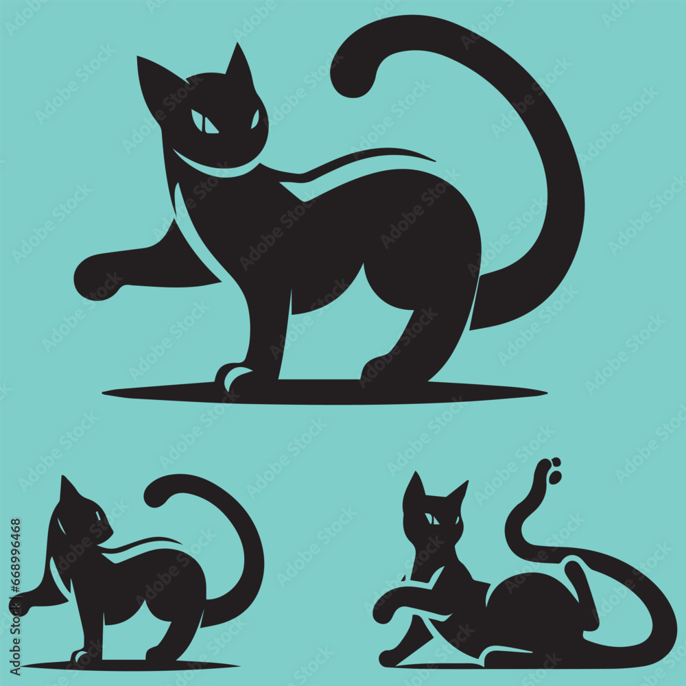 cat logos and a dog logo in a circle cat logos and a dog logo in a circle