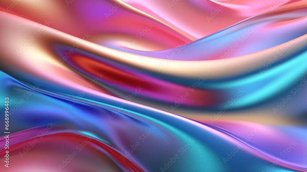 Colorful Glassy Holographic Cloth: Abstract 3D Render AI Generated Colorful Glassy Holographic Cloth: Abstract 3D Render AI Generated