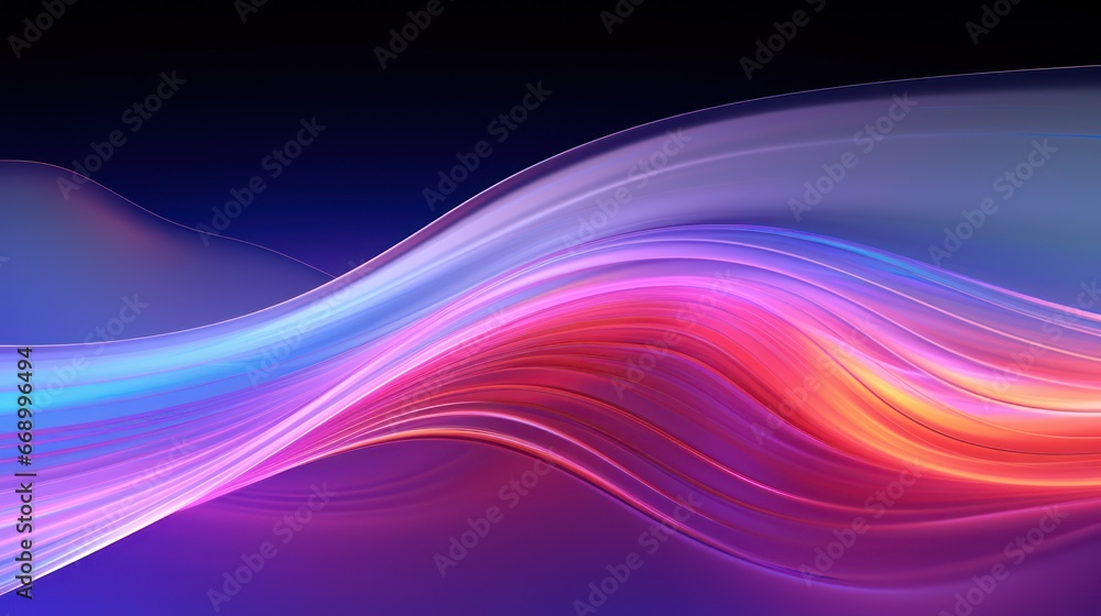 Fototapeta premium Minimalistic Holographic Waves: Abstract 3D Render AI Generated