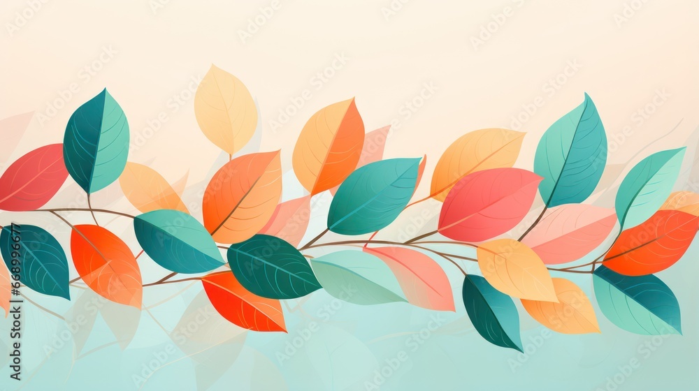 Vibrant Ficus Plant Leaves: A Minimalistic and Superb Clean Image AI Generated