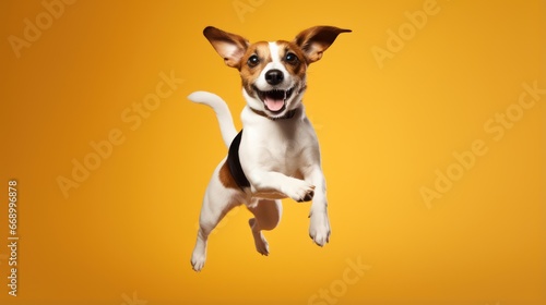 Adorable Jack Russell Jumping in Minimalistic Style AI Generated
