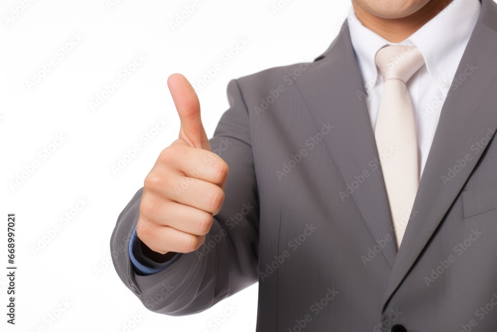 businessman thumb up on white background businessman thumb up on white background