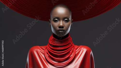 Afrofuturistic Fashion: Minimalistic Superb Clean Image AI Generated photo