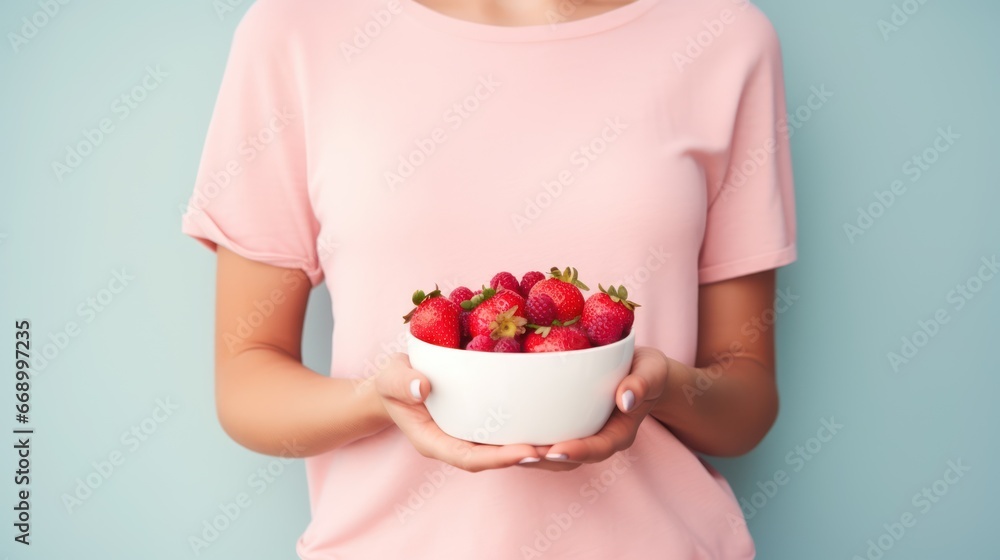 Anonymous Woman Enjoying a Bowl of Yogurt with Berries AI Generated Anonymous Woman Enjoying a Bowl of Yogurt with Berries AI Generated