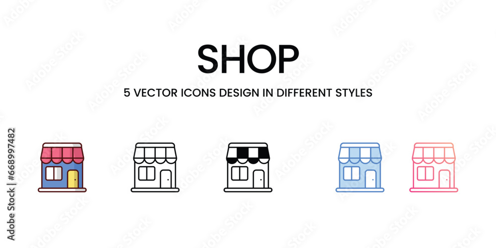 Shop icon. Suitable for Web Page, Mobile App, UI, UX and GUI design.