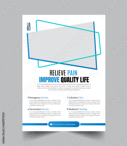 Modern Vector medical corporate healthcare flyer template layout,medicare, pharmacy flier,cleaning service, doctor leaflet, construction flyer, nurse a4 business flyer in illustrator