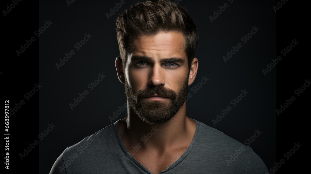 Minimalistic Superb Clean Image of Bearded Man in his 20s Looking Directly at Viewer AI Generated Minimalistic Superb Clean Image of Bearded Man in his 20s Looking Directly at Viewer AI Generated