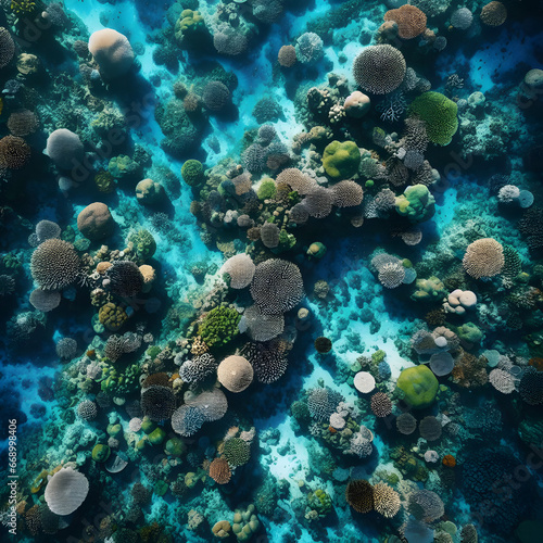 coral reef in sea © Channat